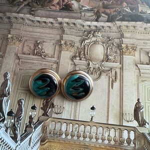 Vintage Gold and Green Earrings